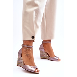 Sandali in pelle per Laura Messi 2603/783 Taupe beige 1