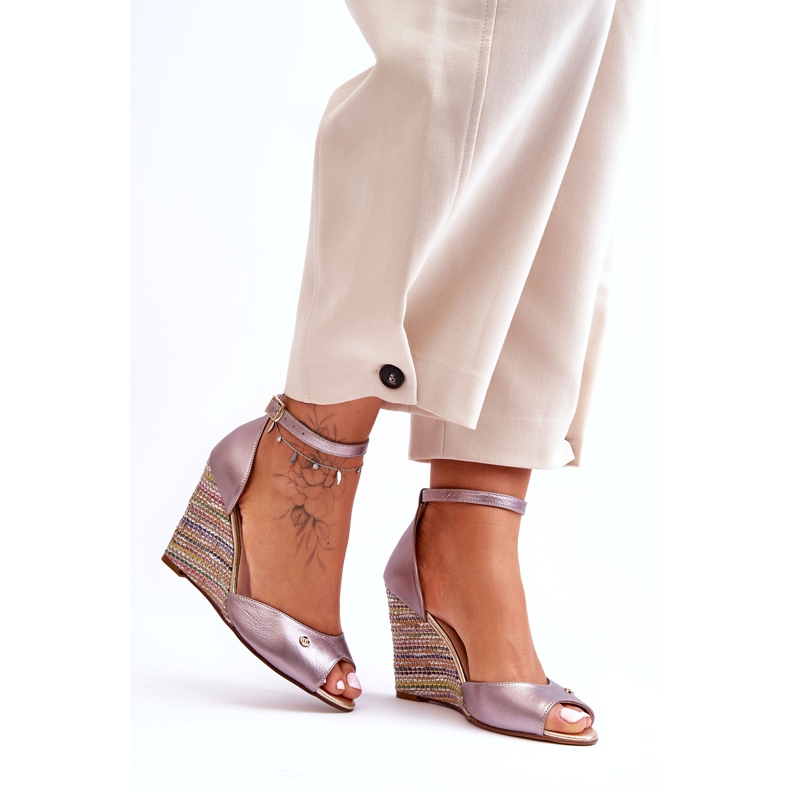 Sandali in pelle per Laura Messi 2603/783 Taupe beige 5