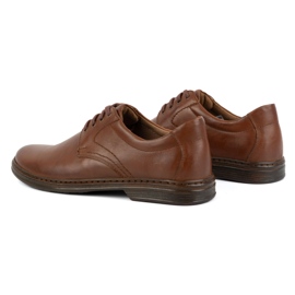 KOMODO Scarpe da uomo realizzate in pizzo in pelle naturale -UP 933k Brown marrone 4