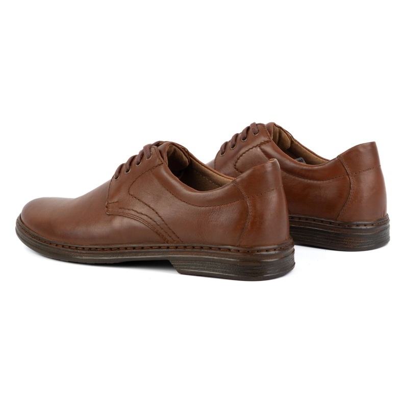 KOMODO Scarpe da uomo realizzate in pizzo in pelle naturale -UP 933k Brown marrone 4