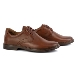 KOMODO Scarpe da uomo realizzate in pizzo in pelle naturale -UP 933k Brown marrone 2