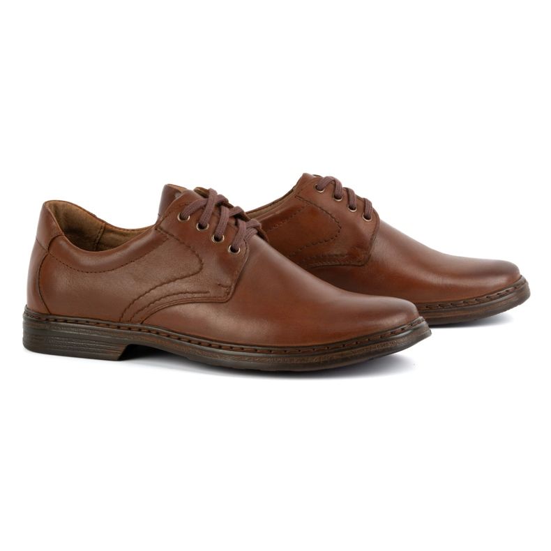 KOMODO Scarpe da uomo realizzate in pizzo in pelle naturale -UP 933k Brown marrone 2