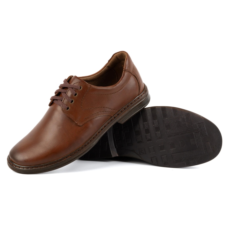 KOMODO Scarpe da uomo realizzate in pizzo in pelle naturale -UP 933k Brown marrone 3