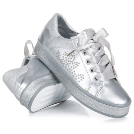 Sneakers Glitterate Con Un Nastro grigio 2