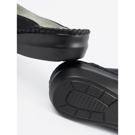 Shelvt Pantofole in pelle eco -casual nera nero 1