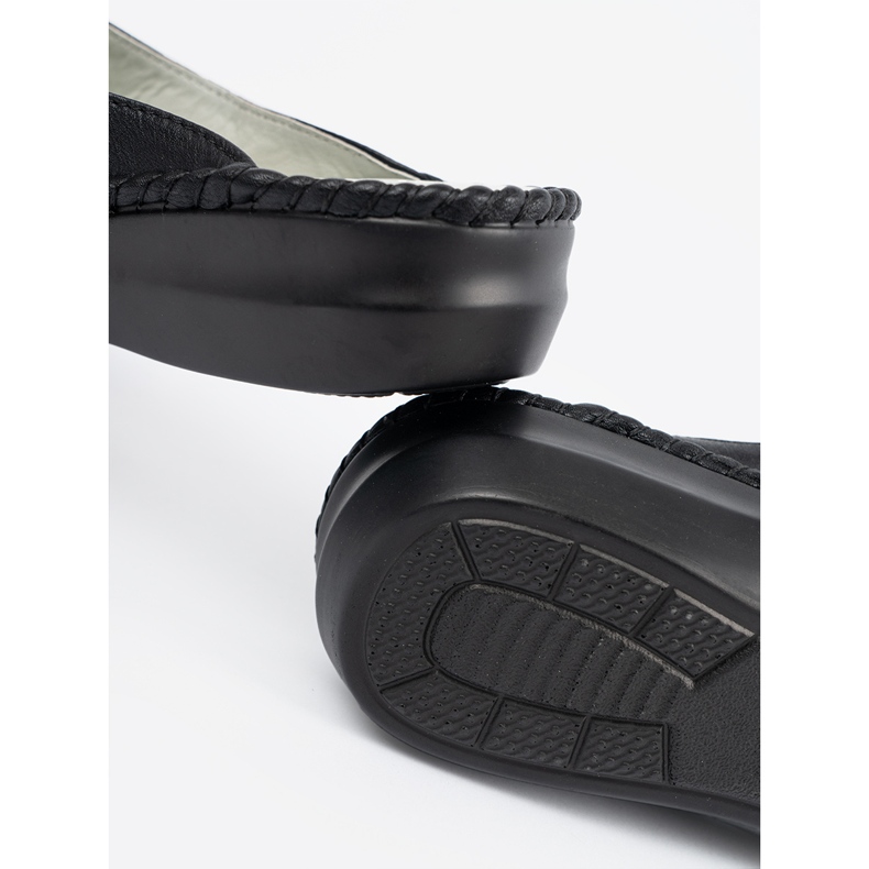 Shelvt Pantofole in pelle eco -casual nera nero 1