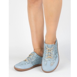 Olivier Scarpe minimaliste in pelle a piedi nudi 1287 blu 1287 2