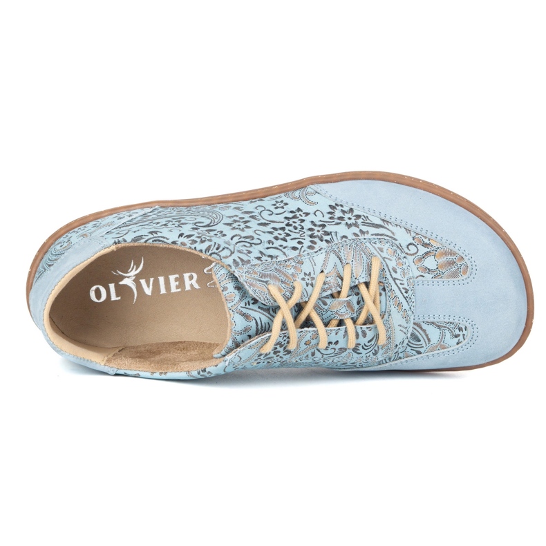 Olivier Scarpe minimaliste in pelle a piedi nudi 1287 blu 1287 1