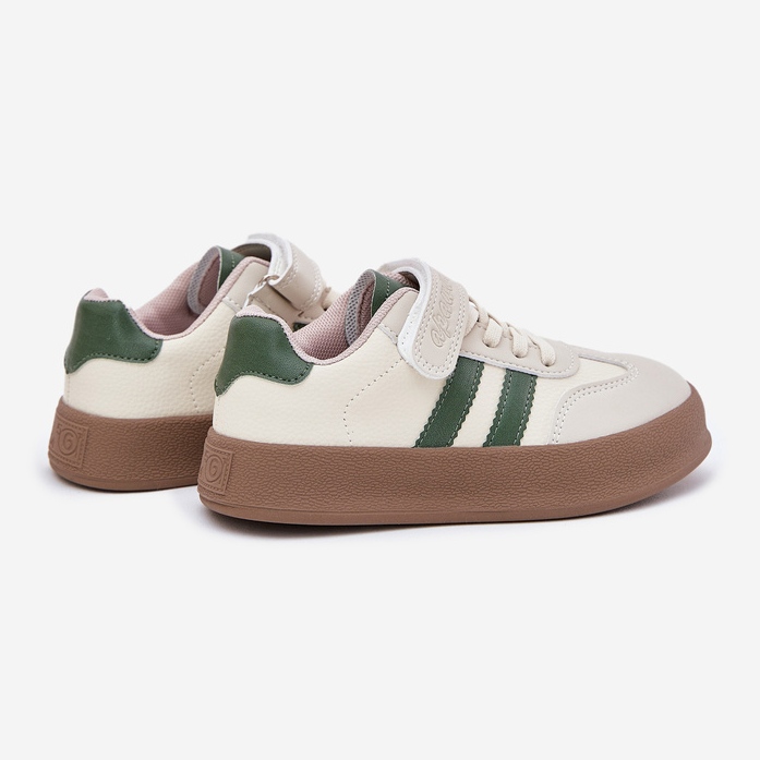 Boto Sneaker per bambini sulla piattaforma beige-verde Sopiaella 2