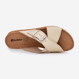 Flip in pelle femminile Flip con Inblu VO0004gu Buckle Beige 2