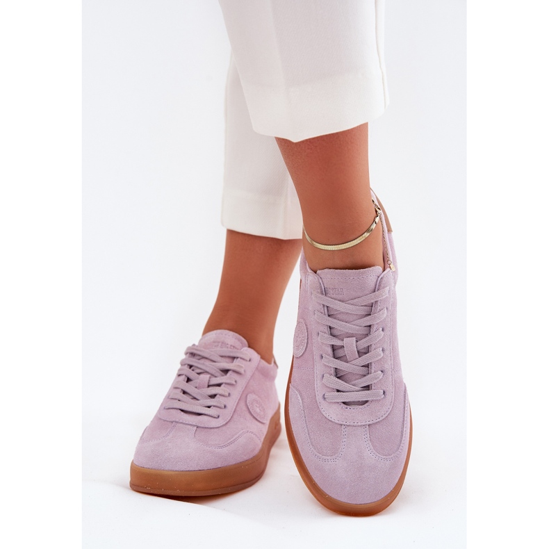 Sneakers in pelle scamosciata femminile Big Star RR274850 Sistema di viola hi-poli. 2