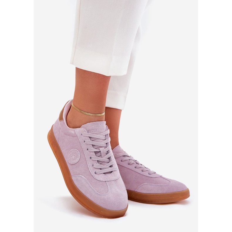 Sneakers in pelle scamosciata femminile Big Star RR274850 Sistema di viola hi-poli. 1