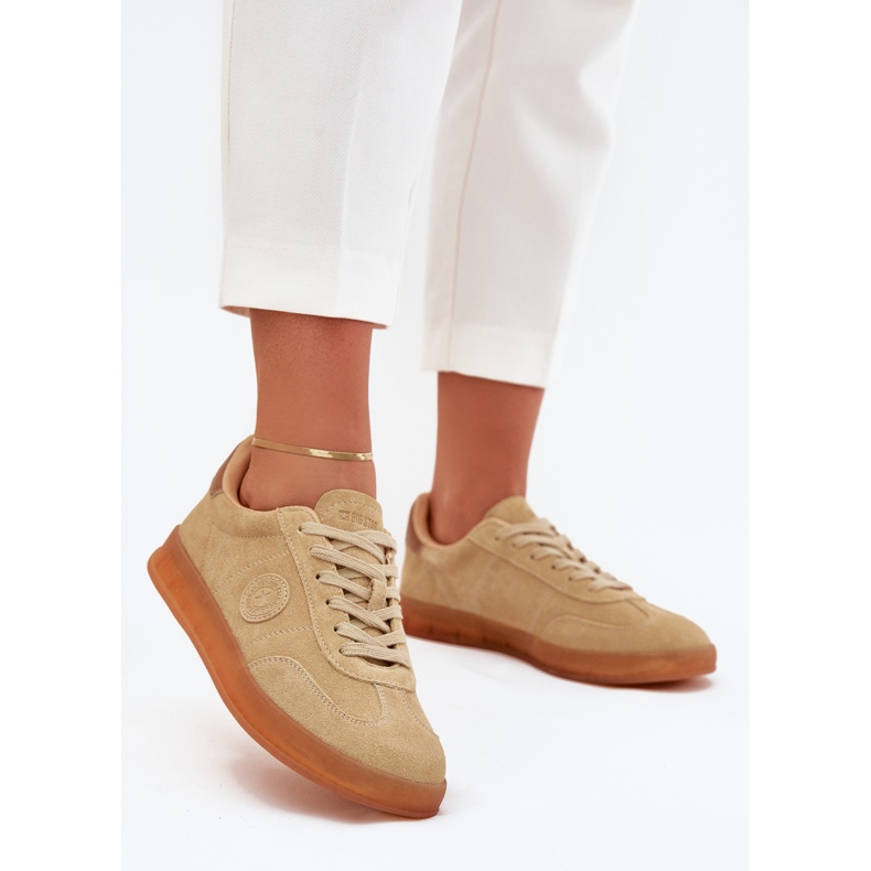 Sneakers in pelle scamosciata femminile Big Star RR274849 Sistema beige hi-poli 2