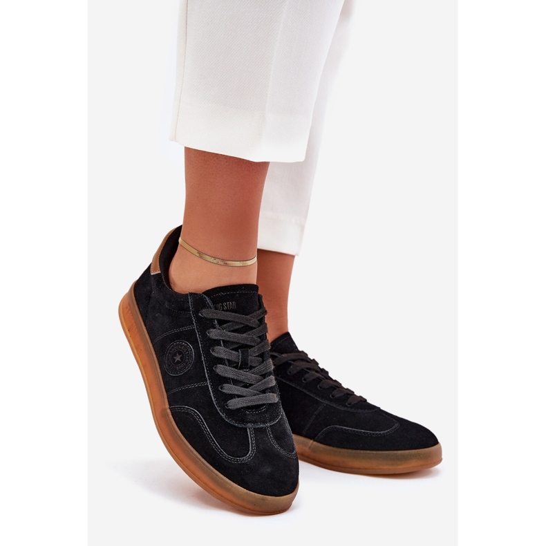 Sneakers in pelle scamosciata femminile Big Star RR274851 Sistema hi-polestro nero 1