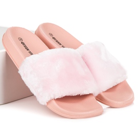 Queen Vivi Pantofole con pelliccia rosa 1