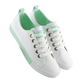 Sneakers da donna bianche A88-07 verde bianco 1