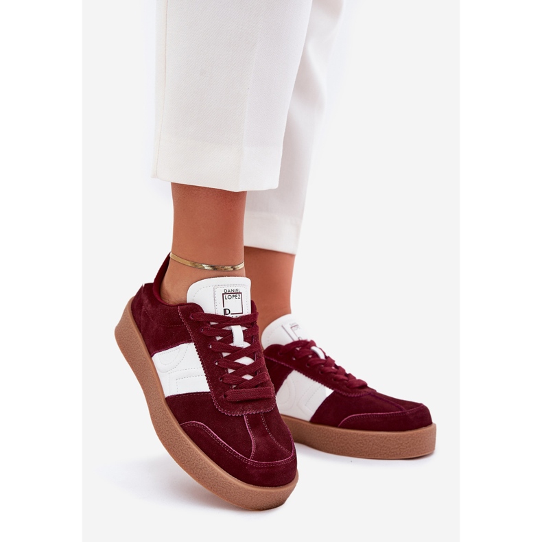 Sneakers in pelle scamosciata femminile Big Star di Daniel Lopez SS2D4023 Borgogna rosso 1