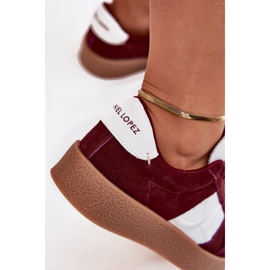 Sneakers in pelle scamosciata femminile Big Star di Daniel Lopez SS2D4023 Borgogna rosso 2