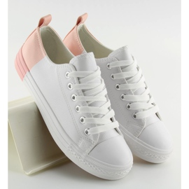 Sneakers bianche bicolore BK378 White / Bare Pink bianca 1