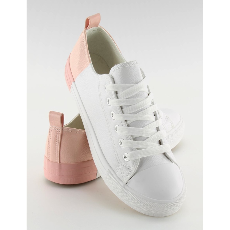 Sneakers bianche bicolore BK378 White / Bare Pink bianca 2