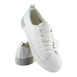 Sneakers bianche bicolore BK378 Bianco/Argento 1