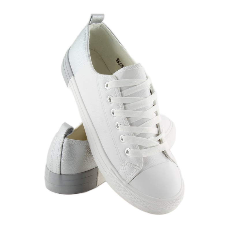 Sneakers bianche bicolore BK378 Bianco/Argento bianca 1