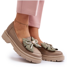 Mocassini in pelle femminile con Laura Messi 2787 Beige 4