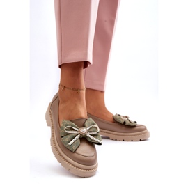 Mocassini in pelle femminile con Laura Messi 2787 Beige 2