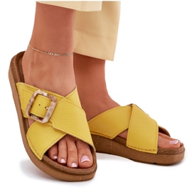 Flip in pelle femminile con Inblu Ed0003iu Yellow giallo 6