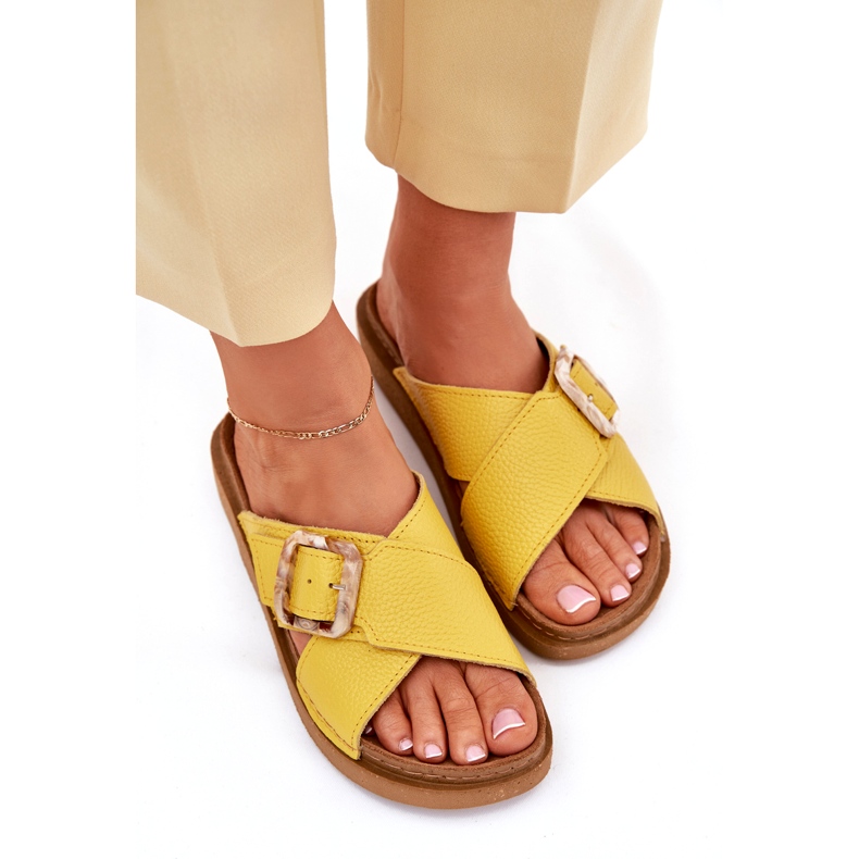 Flip in pelle femminile con Inblu Ed0003iu Yellow giallo 3