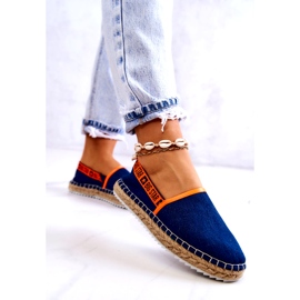 Materiale espadrilles Inserzione femminile Big Star JJ27487 Navy Blue 4