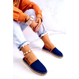 Materiale espadrilles Inserzione femminile Big Star JJ27487 Navy Blue 3