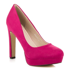 Vices Tacchi in pelle scamosciata sulla piattaforma rosa 1