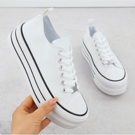 Sneaker basse sulla piattaforma White News 9156 bianca 1