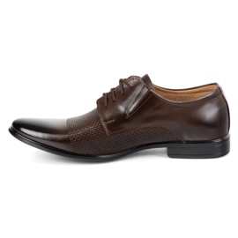Olivier Eleganti scarpe in pelle maschile 302t3 marrone scuro 1
