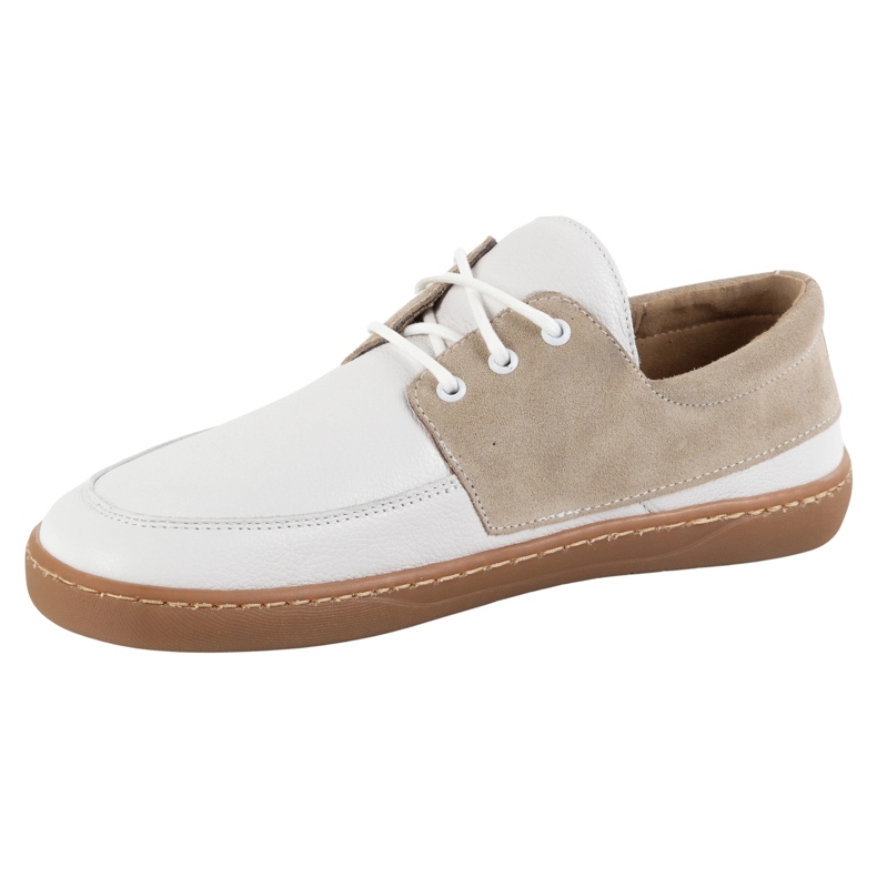Mococcasin da donna in pizzo a piedi nudi -Up Wasak 0797W Polish in pelle polacco calzature bianco 1