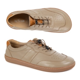 Olivier Scarpe a piedi nudi femminile in pelle minimalista ampia cappuccino aria beige 1