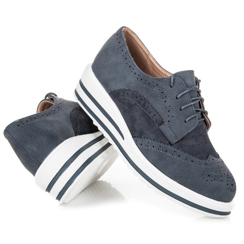Vices Scarpe stringate in pelle scamosciata grigio 2