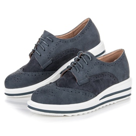 Vices Scarpe stringate in pelle scamosciata grigio 1