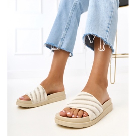 BEIGE FIPP FLOPS con zirconi cardon blu 1