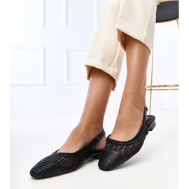 BALLERINA BLACK Openwork con un tacco Eve Exposed nero 2