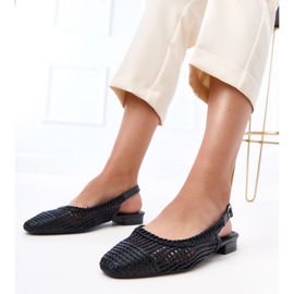 BALLERINA BLACK Openwork con un tacco Eve Exposed nero 1