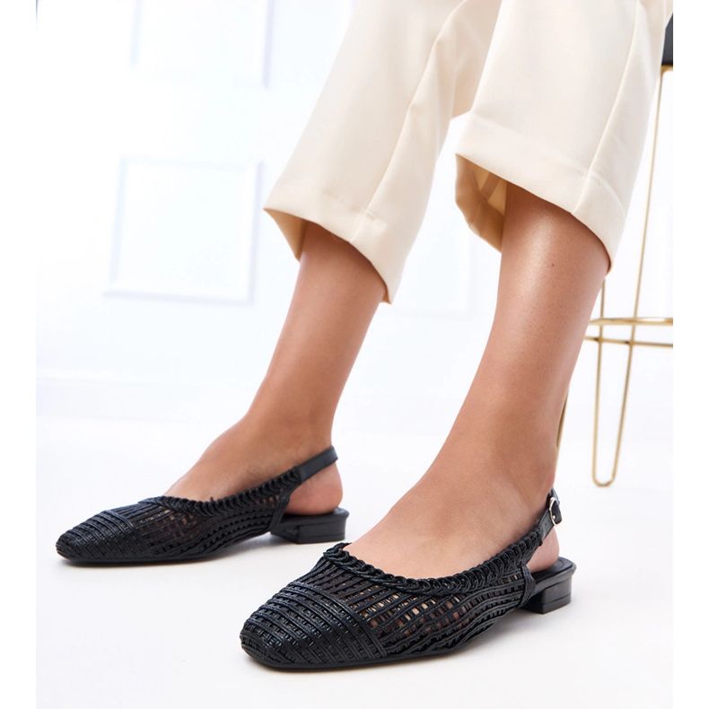 BALLERINA BLACK Openwork con un tacco Eve Exposed nero 1
