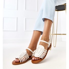 Sandali romani piatti everlay bianco 1