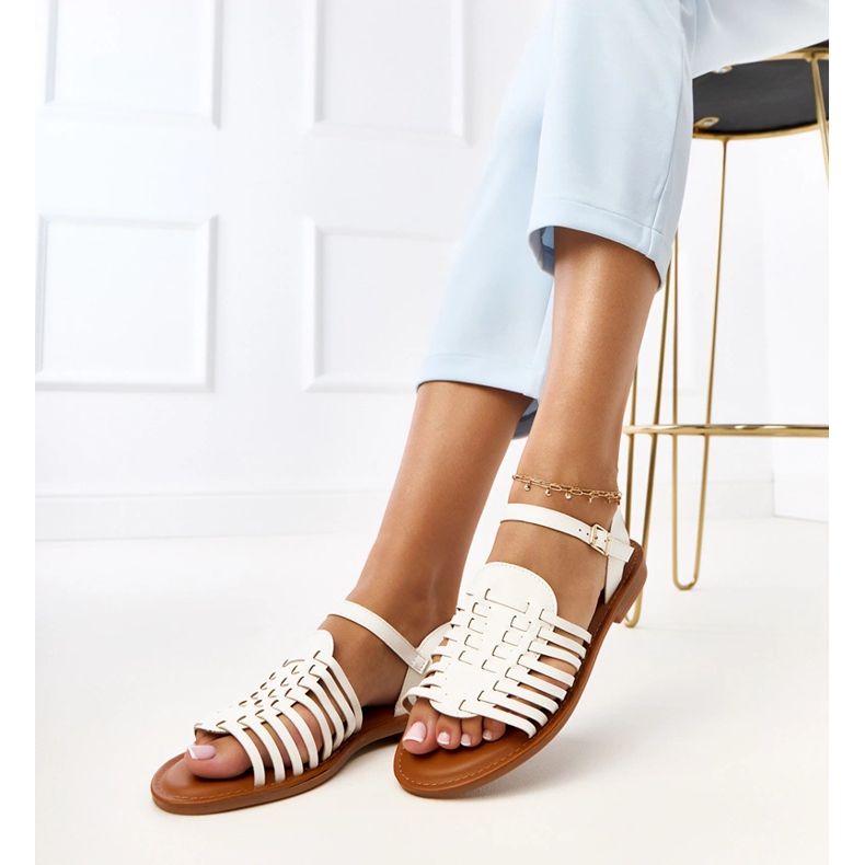 Sandali romani piatti everlay bianco 1