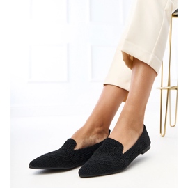 Black Openwork Women's Ballerinas Gerania nero 1