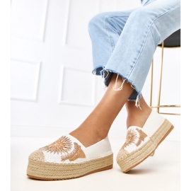 White espadrilles con ricamo sulla piattaforma Lorin bianca 2
