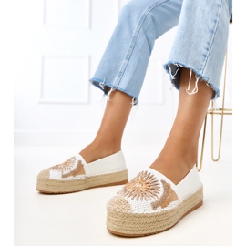 White espadrilles con ricamo sulla piattaforma Lorin bianco 1