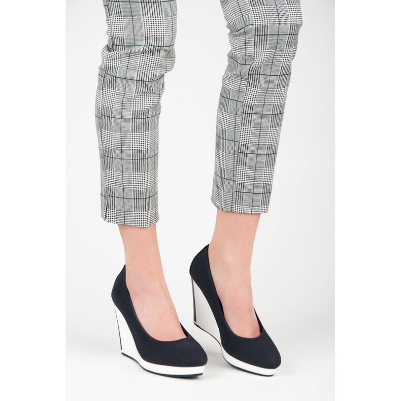 Vices Décolleté con zeppa blu navy 2