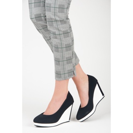 Vices Décolleté con zeppa blu navy 1